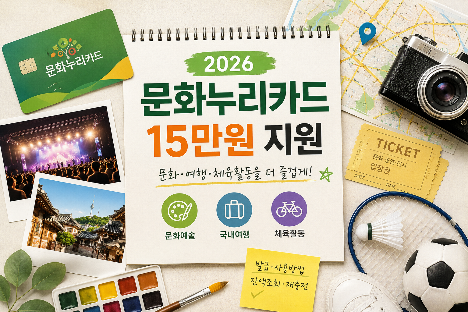 2026 문화누리카드 문화예술 국내여행 체육활동 사용처 이미지