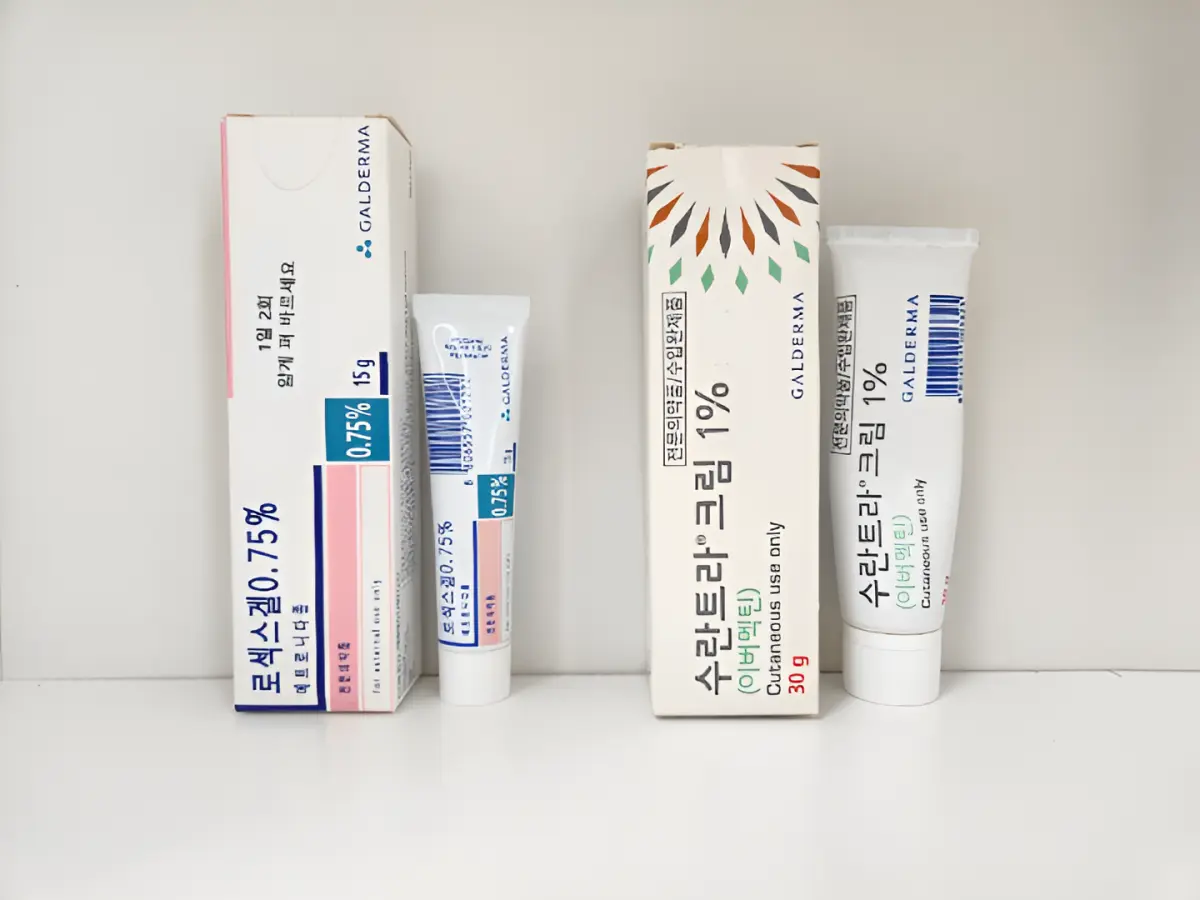 혈관성-염증성-안면홍조-모낭충-주사피부염-치료제-수란트라-로섹스겔