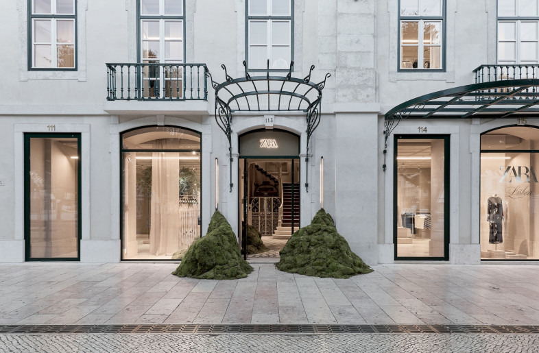 Zara ditches generic high street interiors for a hyperlocal spatial direction in Lisbon