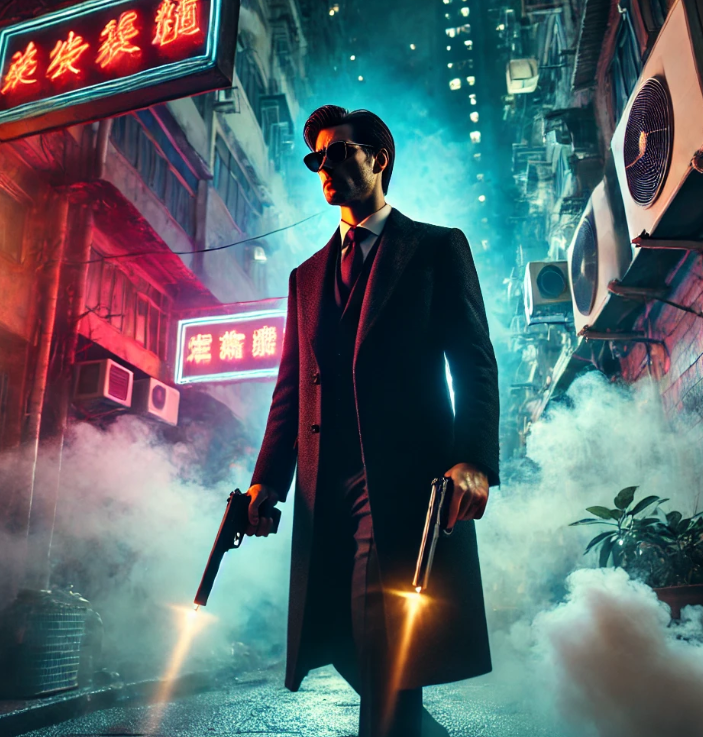 영화 영웅본색 관련 AI 이미지 첨부