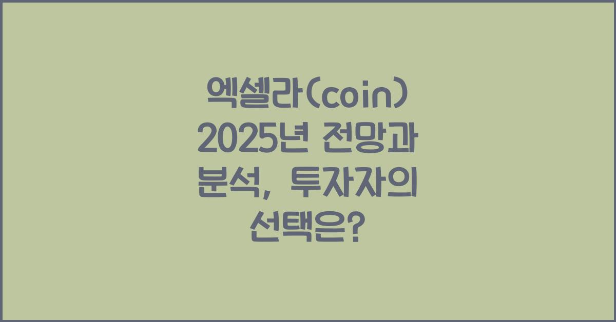 엑셀라(coin) 2025년 전망과 분석