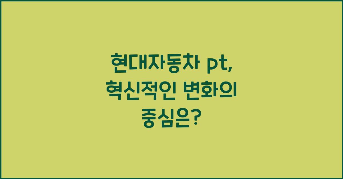 현대자동차 pt