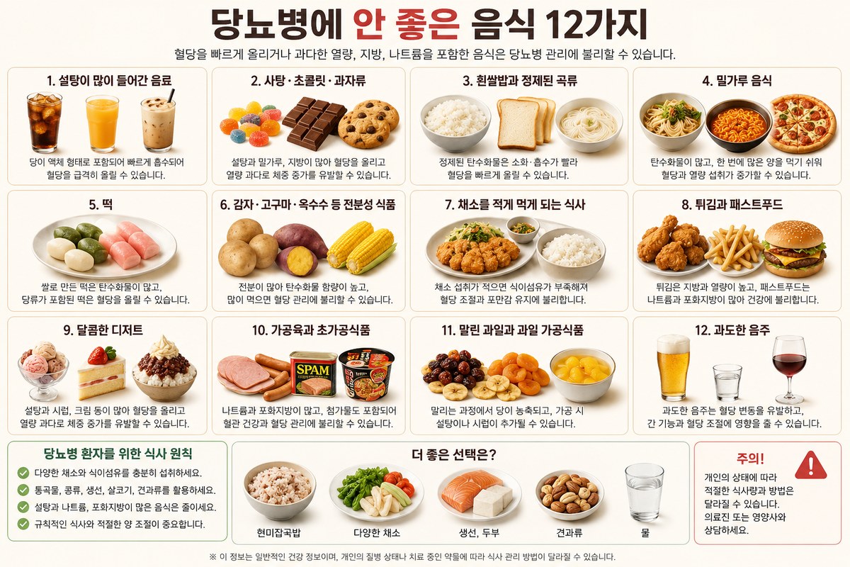 당뇨병에 안 좋은 음식