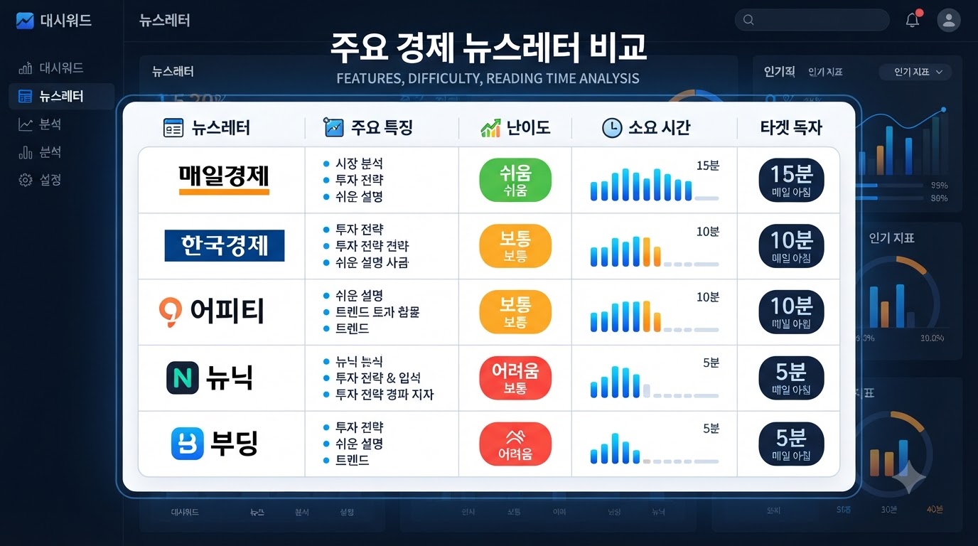 바쁜 직장인을 위한 주요 경제 뉴스레터별 특징과 난이도