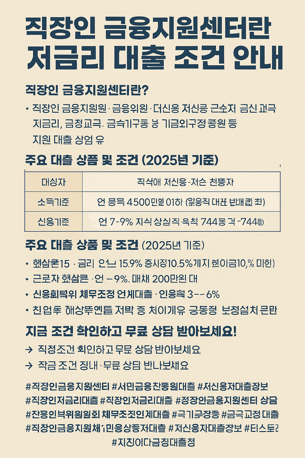 직장인 금융 지원센터 저금리 대출