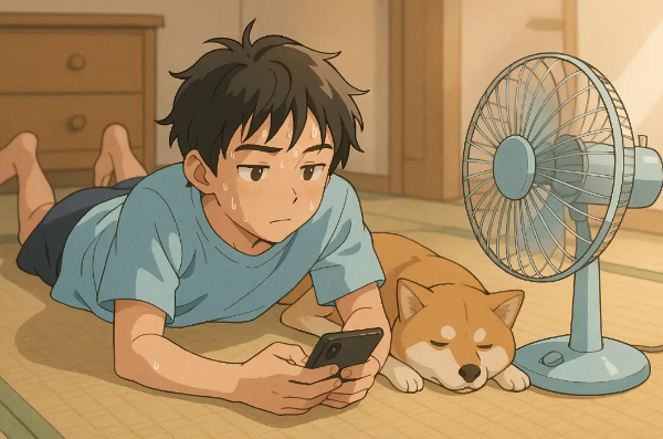 친구-안부-강아지-선풍기