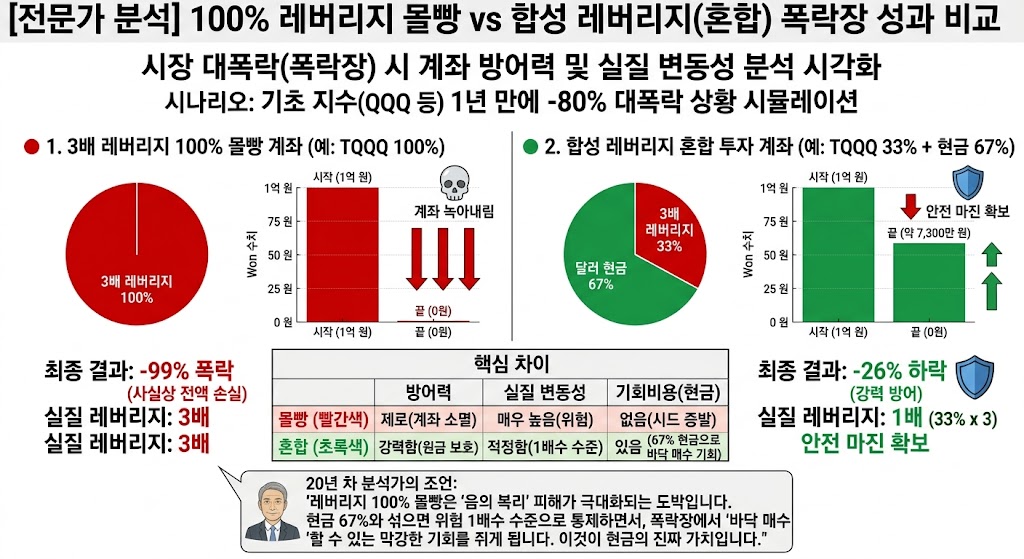 레버리지 몰빵 vs 레버리지 혼합 비교