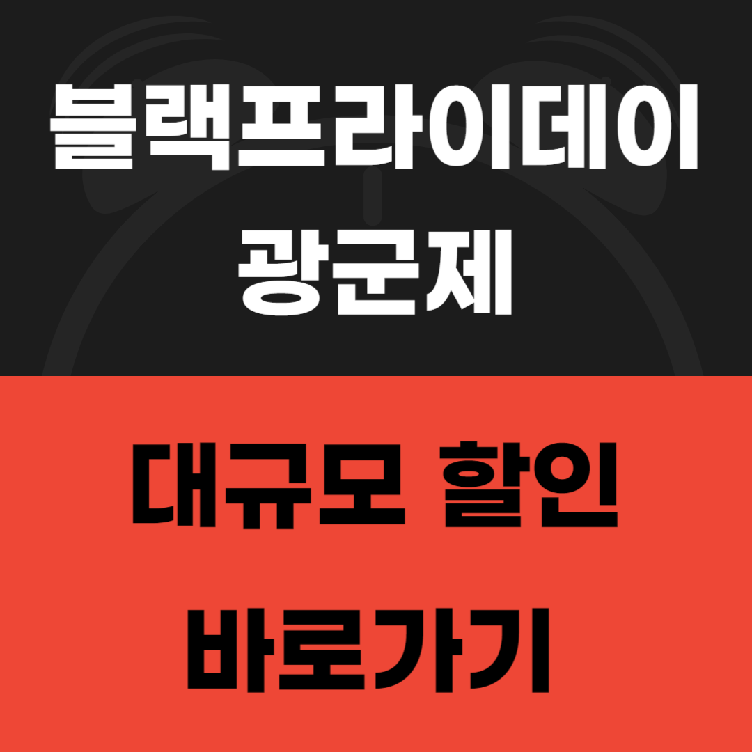 블랙프라이데이 광군제