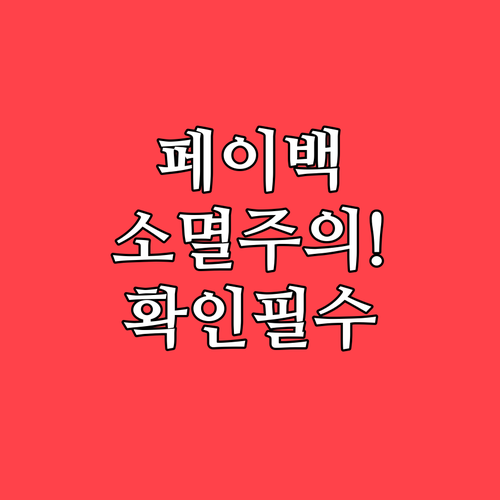 통큰세일 페이백 유효기간 및 소멸 기..
