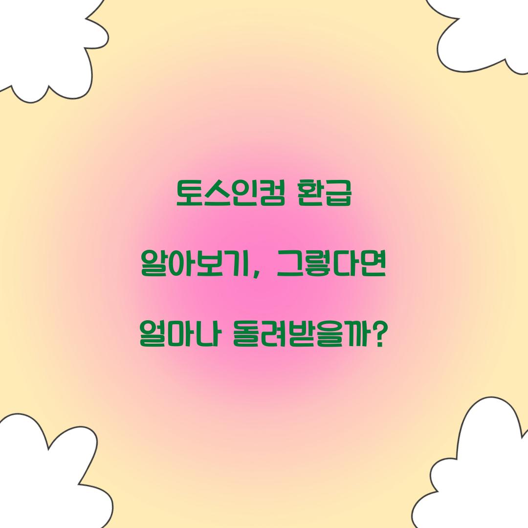 토스인컴 환급