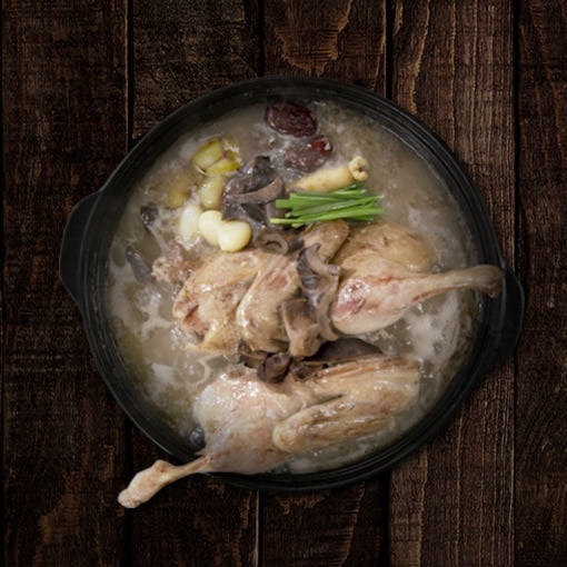 유황먹은능이오리백숙 조리 과정
