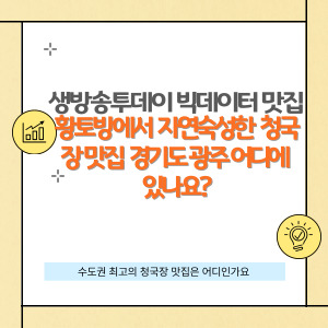 생방송 투데이 청국장 맛집