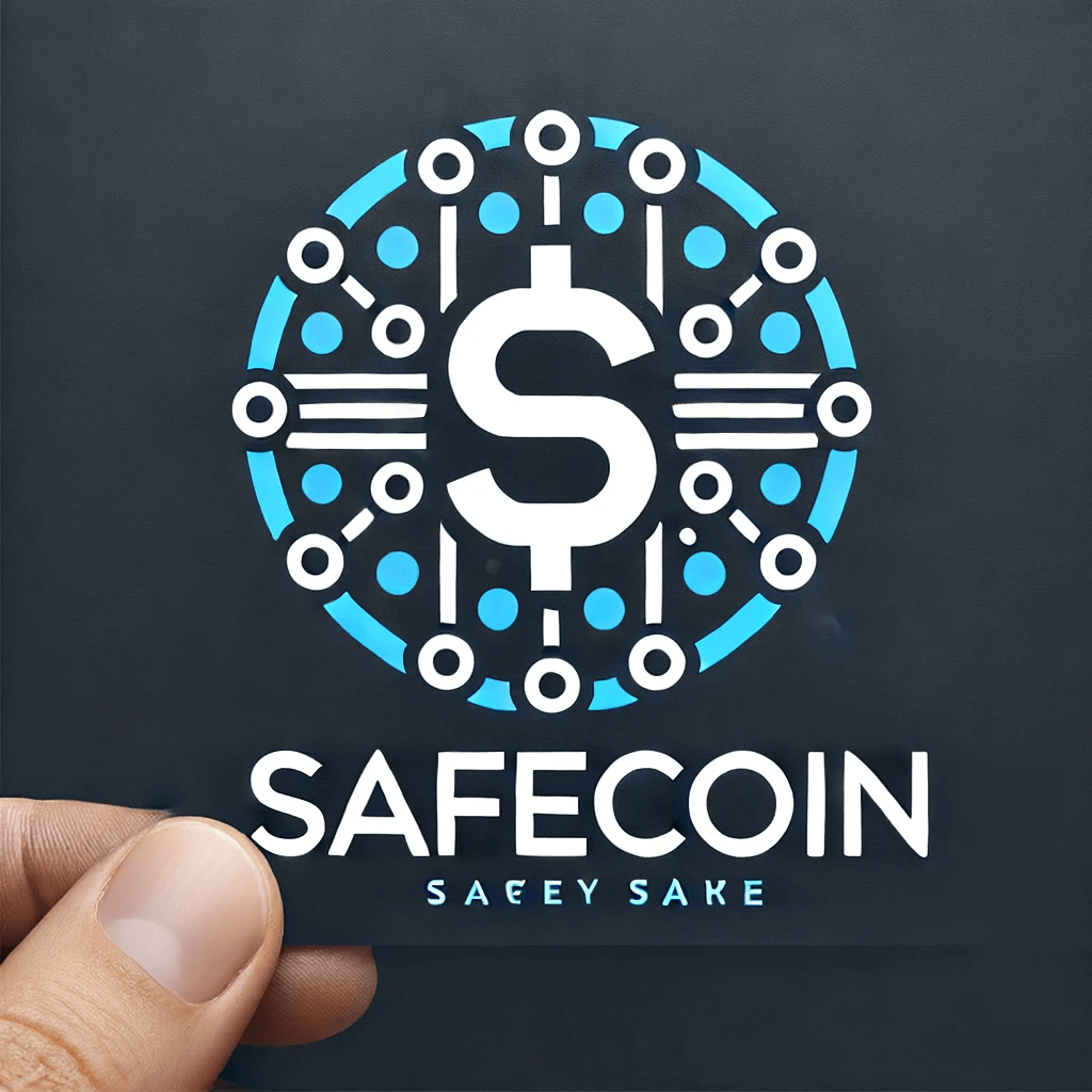 세이코인 로고 비트코인과 같이 가온데 화폐의 상징인 S가 들어가 있고 파란색 원이 S를 감싸고 있다.