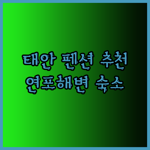 태안 펜션 여행 계획 중이라면? 놓칠