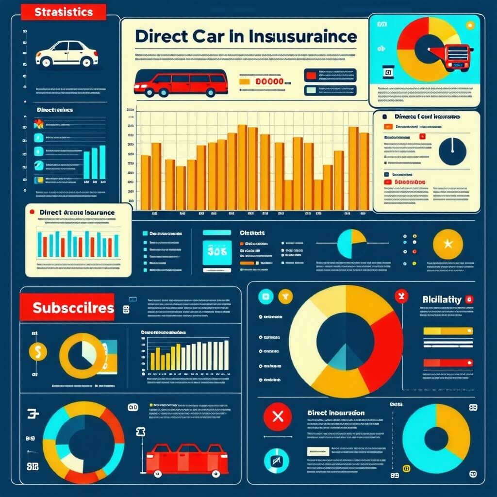 다이렉트 자동차 보험의 가입 통계를 보여주는 그래프 이미지.