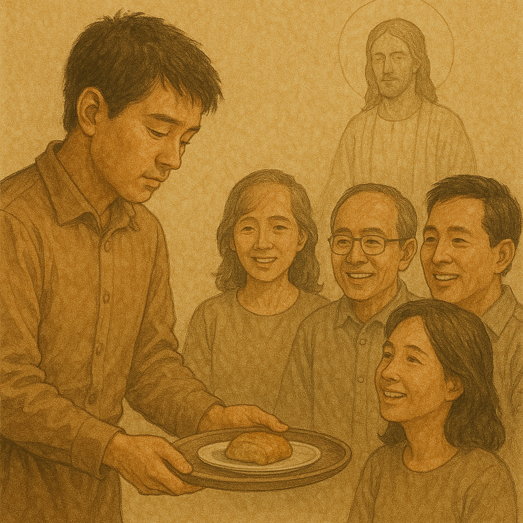 막 10:44-45 말씀을 통해 주님 안에서 나중이 되어야 할 것을 결심하며 삶의 모든 자리에서 나중과 끝이 될 수 있기를 기도합니다. 제가 나중이 되며 끝이 되어서 주님께 영광과 찬송이 되는 삶을 살아가려는 시도를 하는 모습입니다.