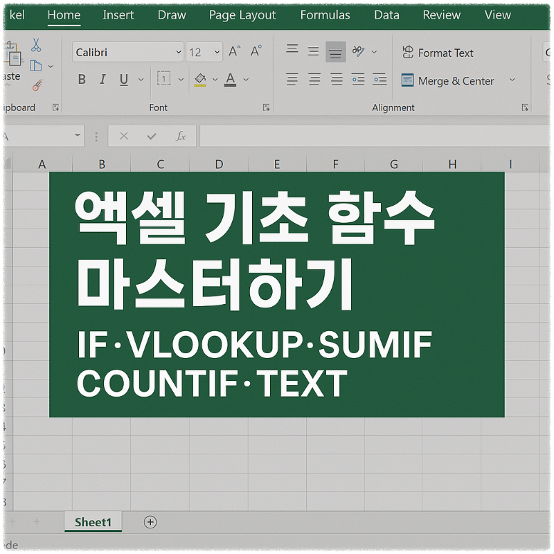 엑셀 기초 함수 마스터하기 — IF·VLOOKUP·SUMIF·COUNTIF·TEXT 썸네일