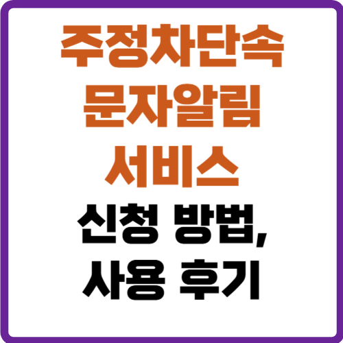 주정차단속 문자알림 서비스