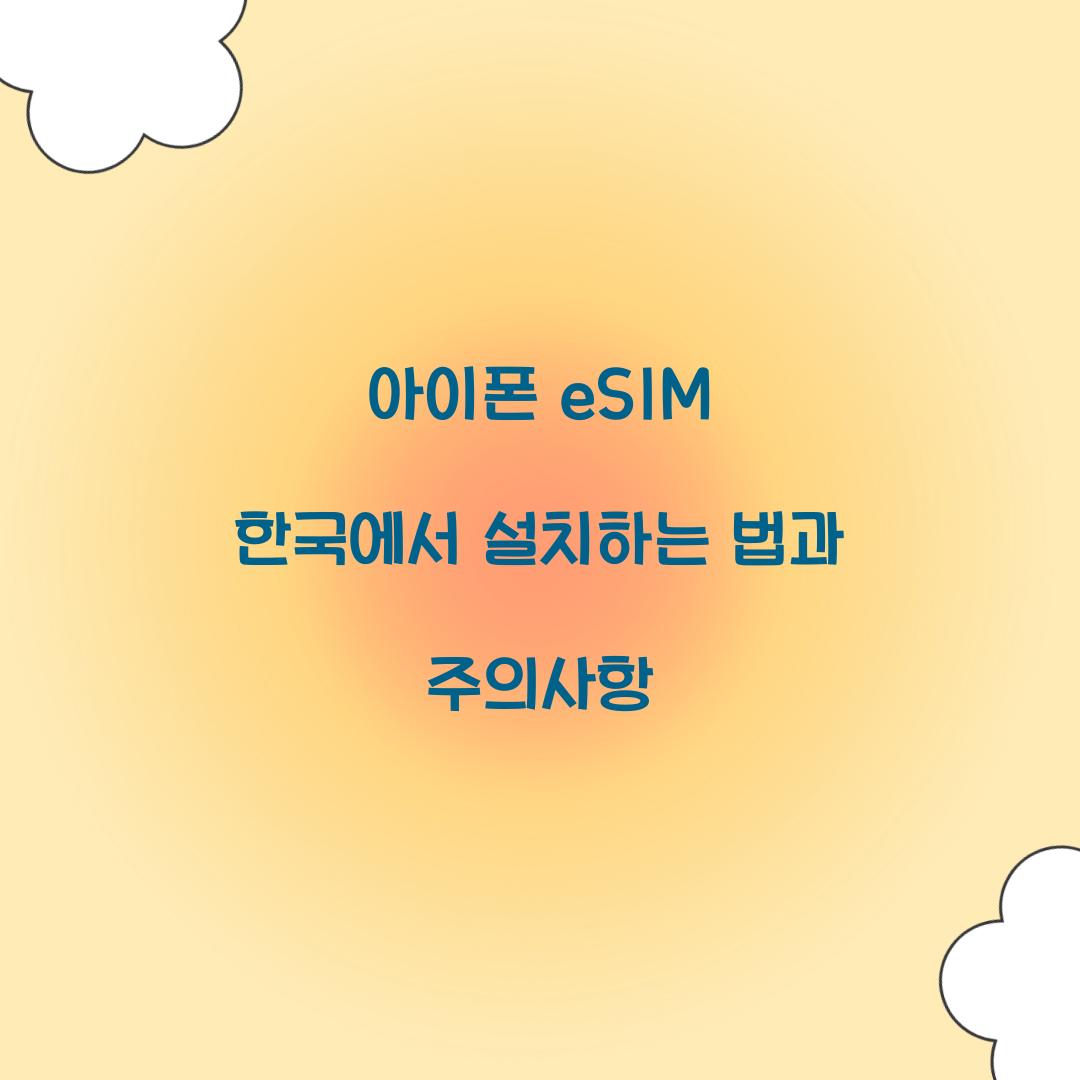 아이폰 eSIM 한국에서 설치