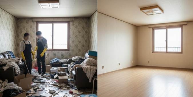 거창 고독사청소 후 모습