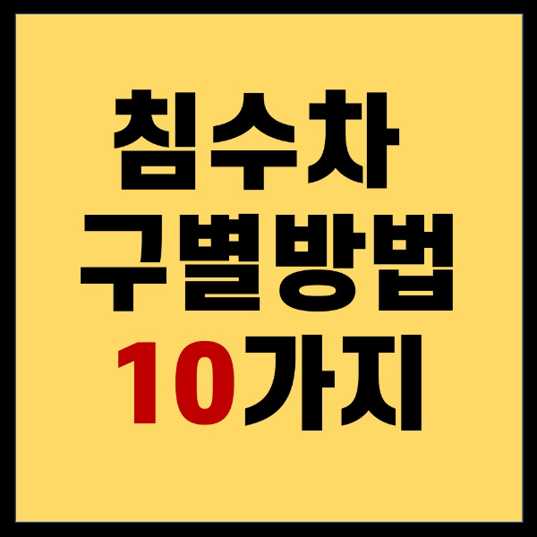 침수차 구별법