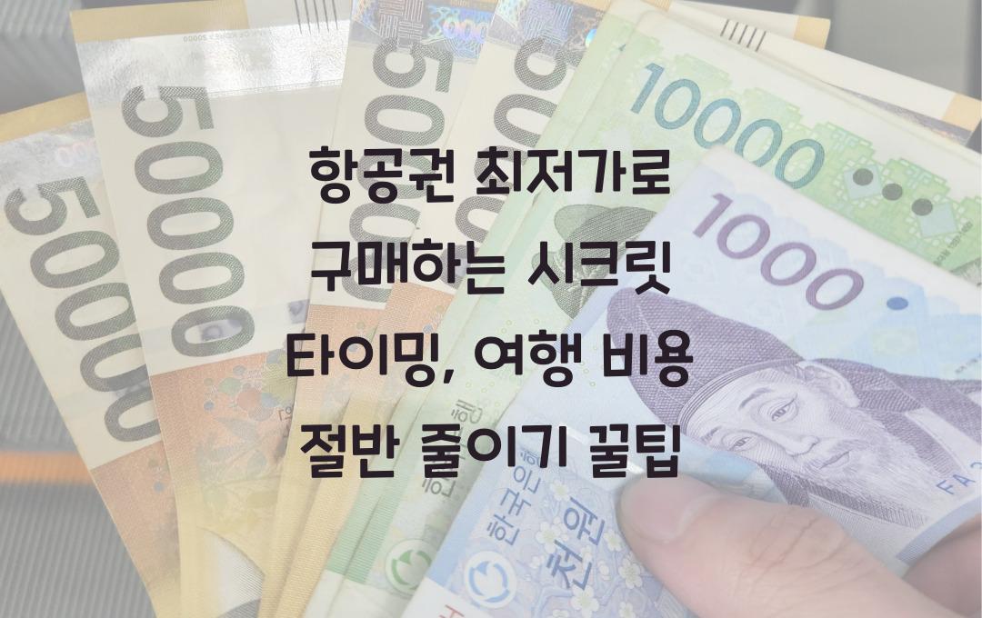 항공권 최저가로 구매하는 시크릿 타이밍, 여행 비용 절반으로 줄이기
