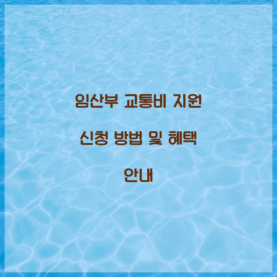 임산부 교통비 지원 신청