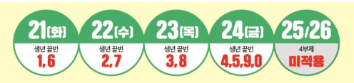 요일별-4부제
