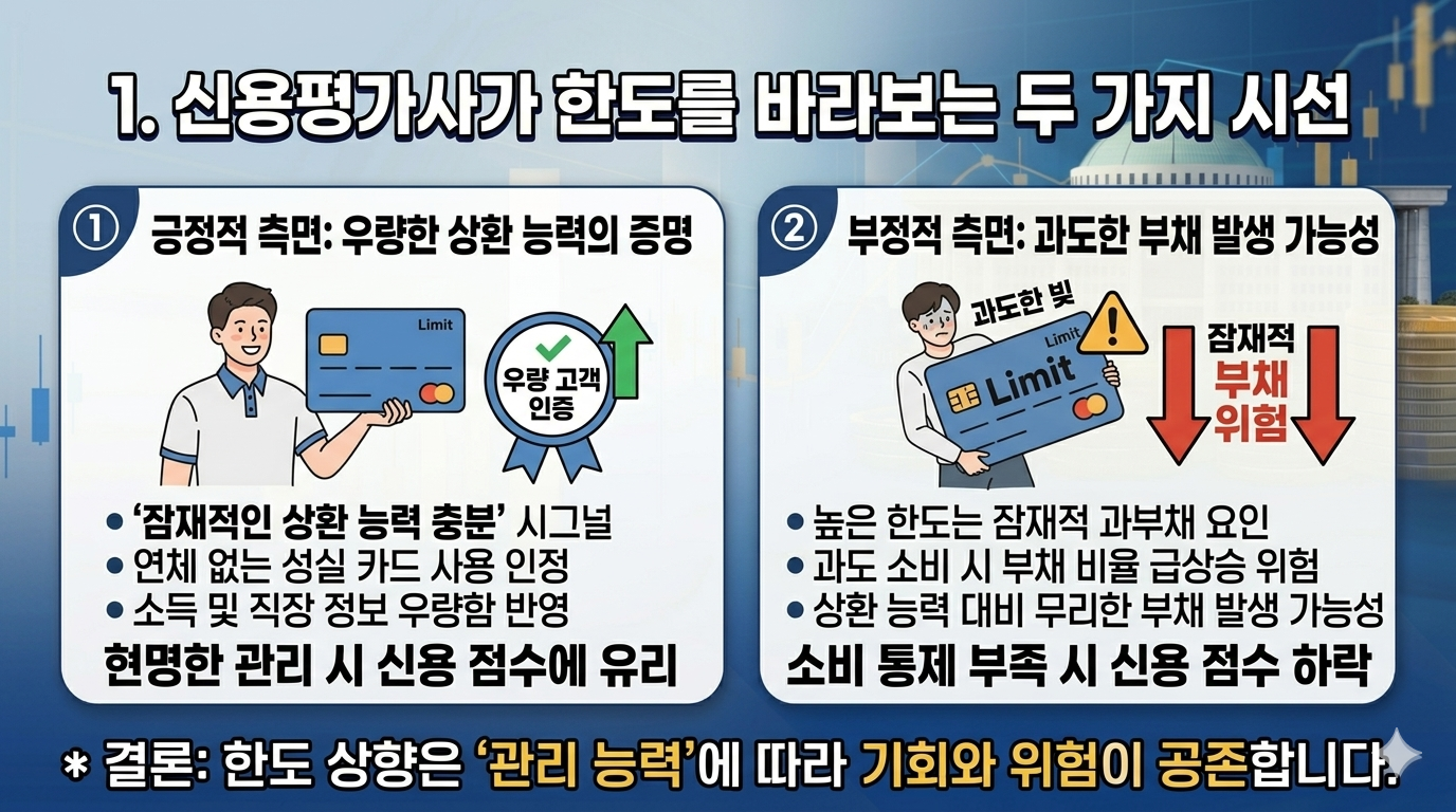 신용평가사가 한도를 바라보는 두 가진 시선