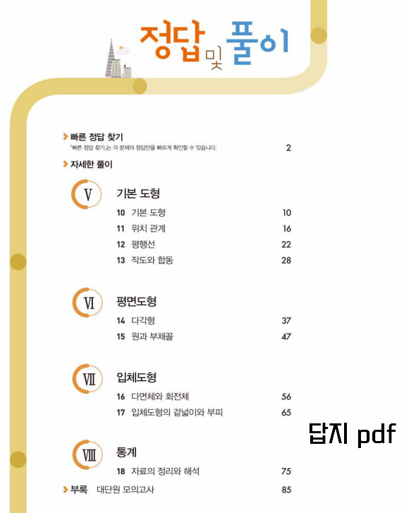 라이트쎈 1-2 목차