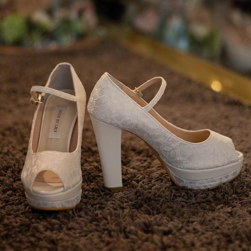 슈바이릴리 스트랩 머메이드 통굽웨딩슈즈 11cm SBL0013W 드레스구두