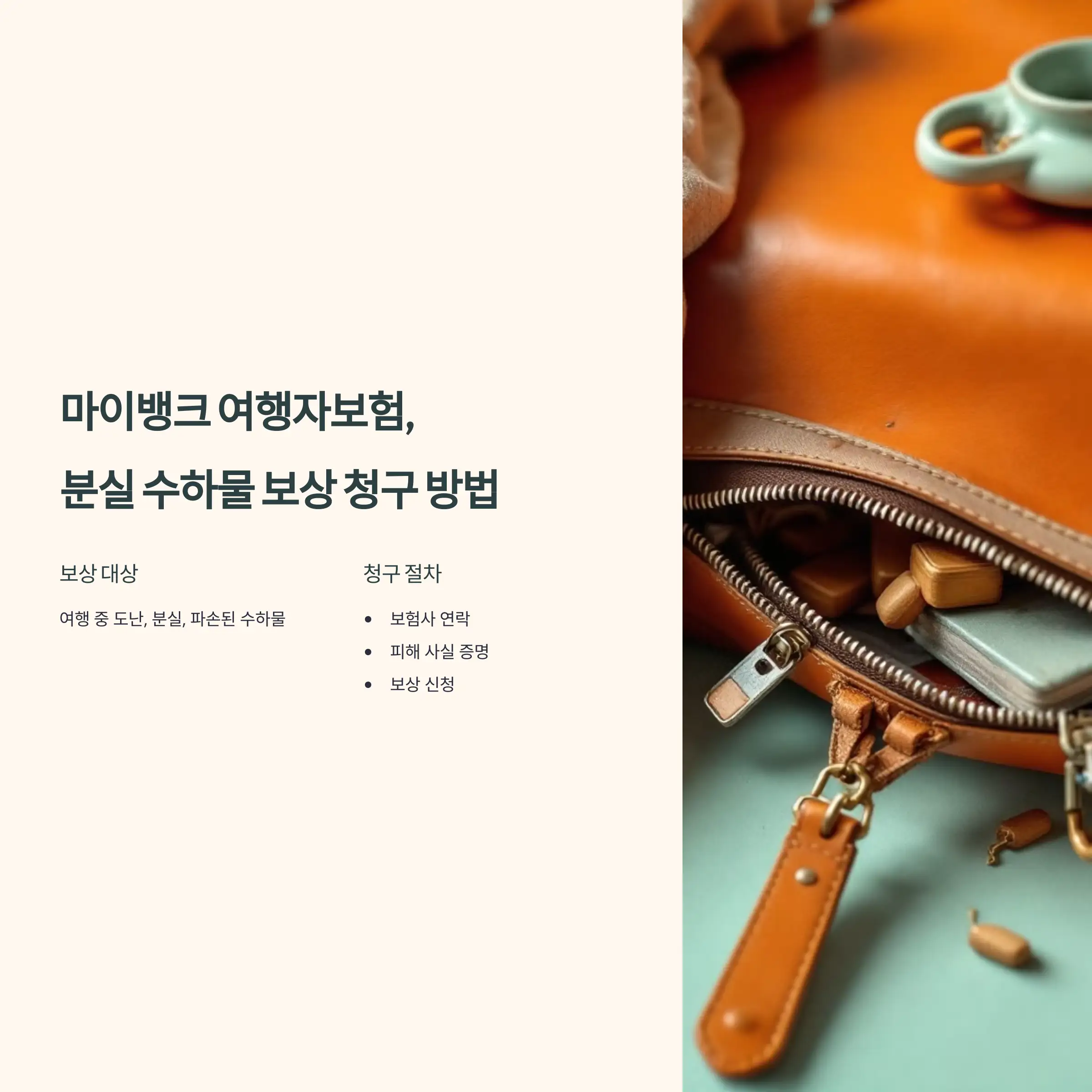 마이뱅크 여행자보험, 분실 수하물 보상 청구 방법