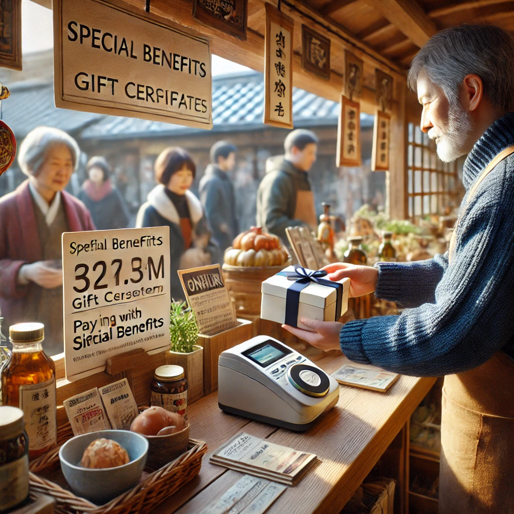 상품권 사용 후 사은품 받는 모습