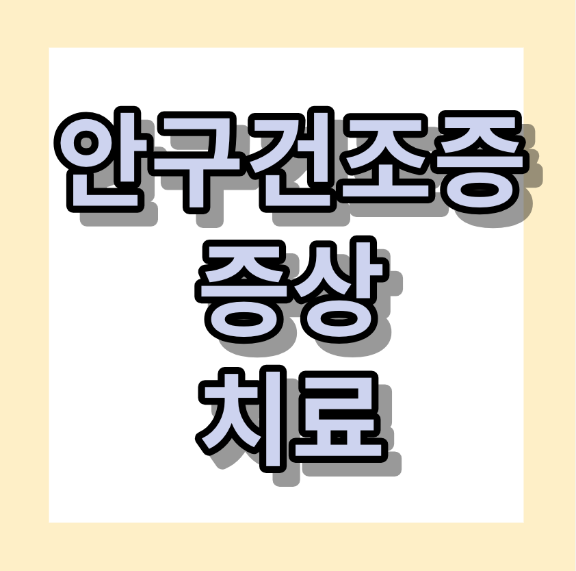 안구건조증증상 &lt;안구건조증치료&gt;