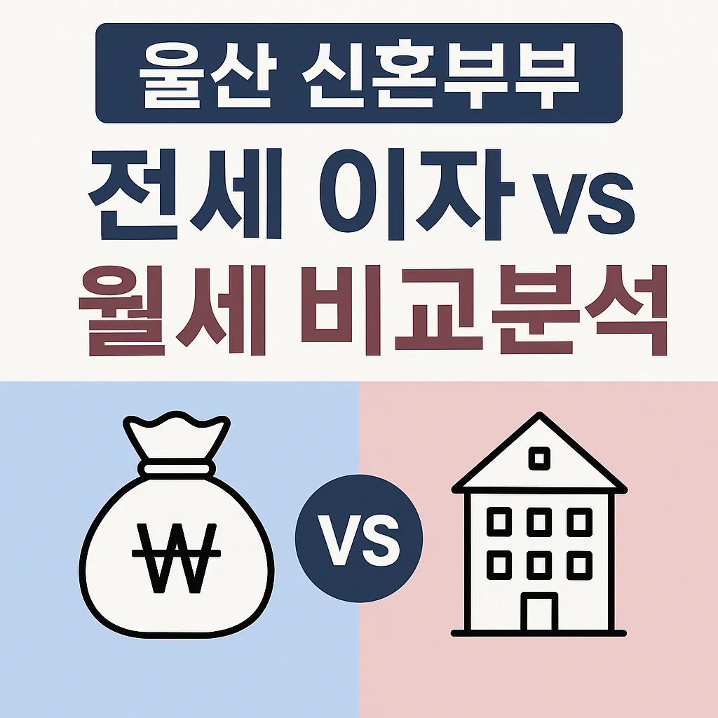울산 신혼부부의 전세 이자 vs 월세, 생활비 비교 분석