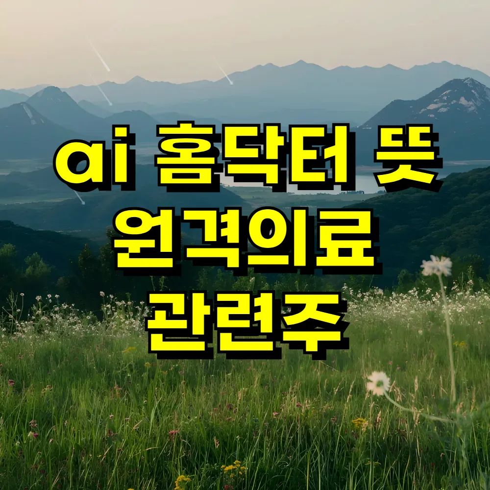 ai 홈닥터 뜻 원격의료 관련주