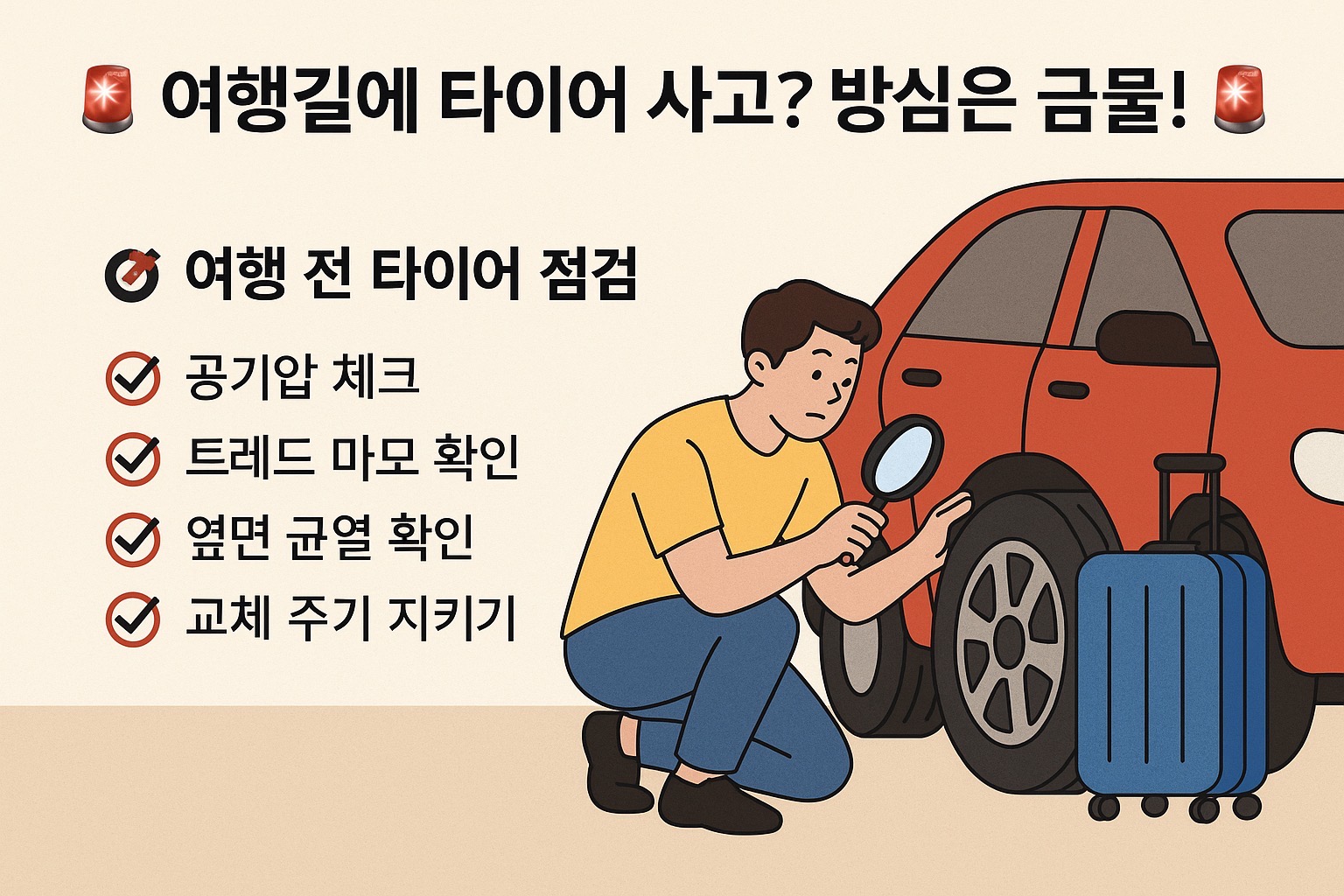 여행 전 타이어 체크리스트