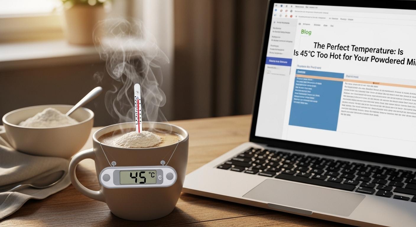 분유 45도 뜨거움