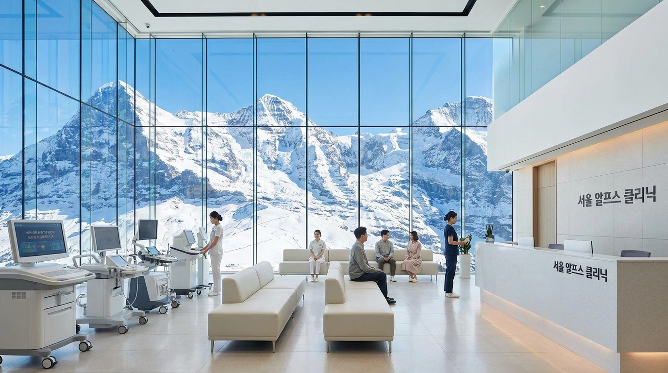 스위스 알프스에 위치한 역사 깊은 노화 역행 바이오 테크 클리닉 시설