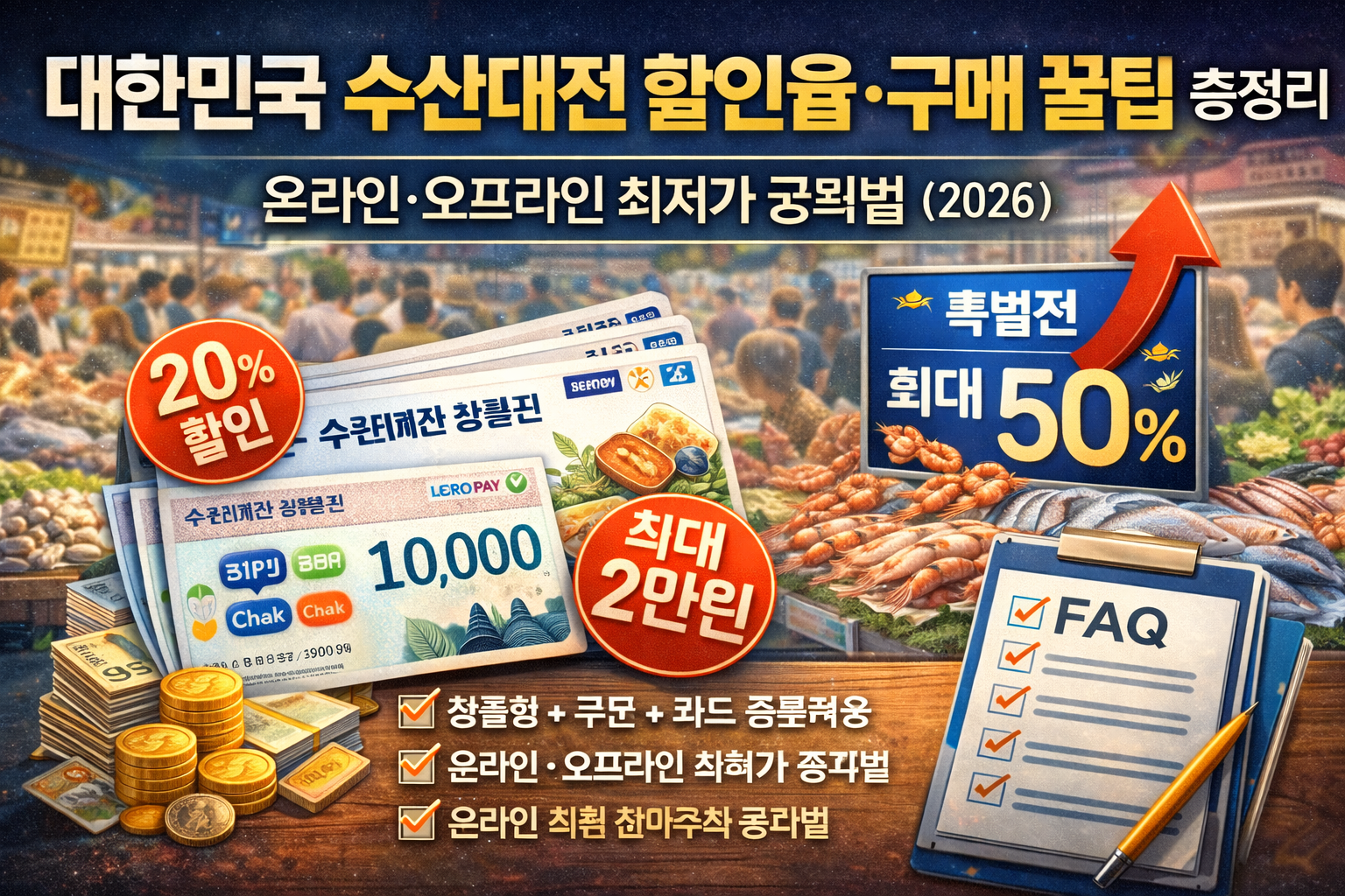 대한민국 수산대전 할인율·구매 꿀팁 총정리|온라인·오프라인 최저가 공략법 (2026 최신)