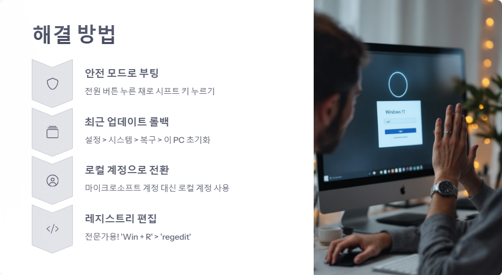 윈도우11 로그인 오류 해결