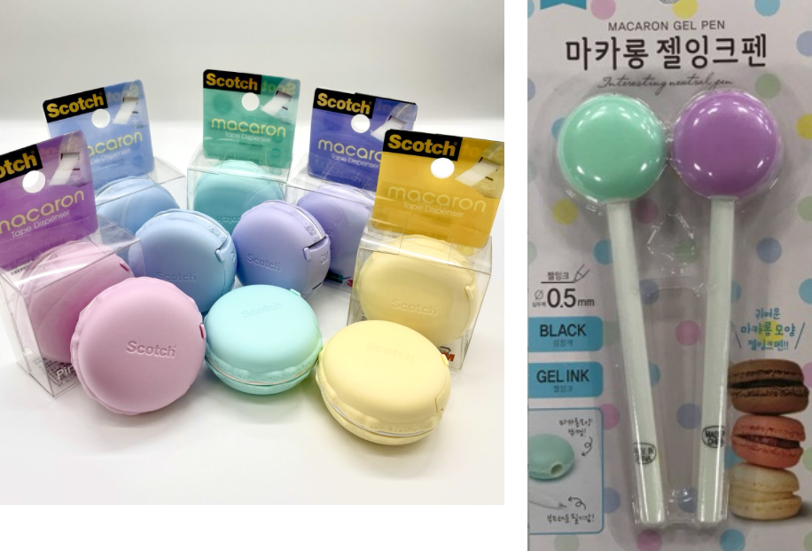 다이소 3M 테이프 마카롱 디스펜서와 마카롱 젤잉크펜