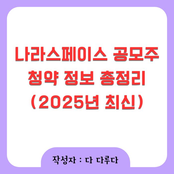 나라스페이스 공모주 청약 정보