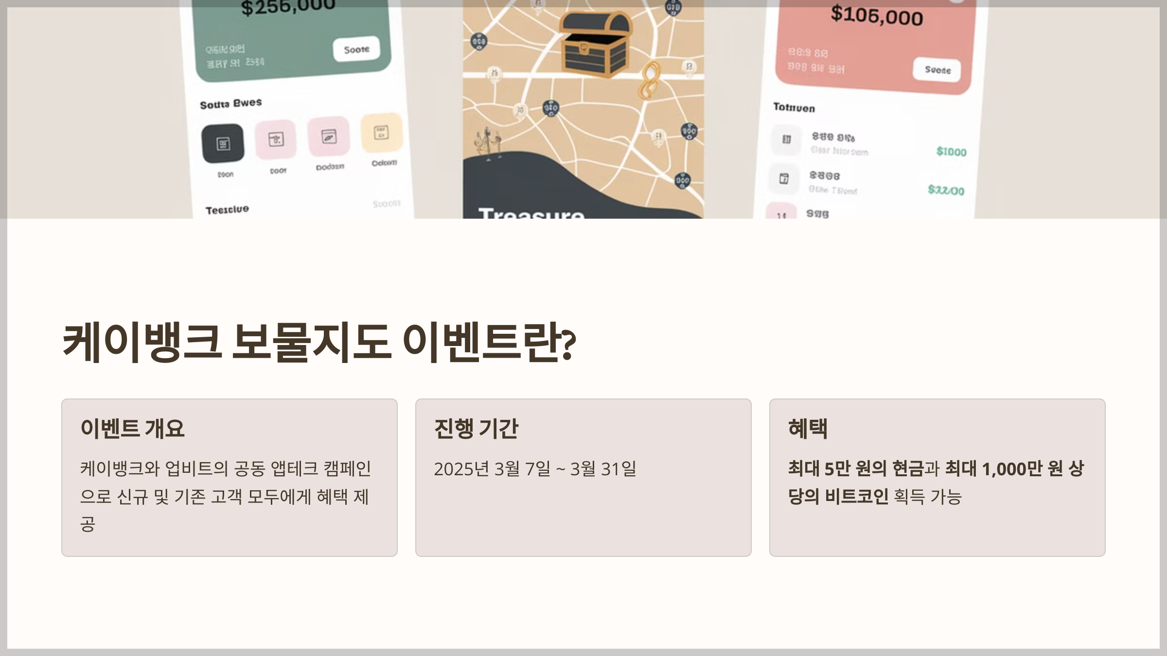 케이뱅크 보물지도 이벤트란?