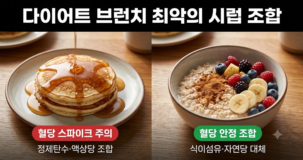 다이어트 브런치 혈당관리, 팬케이크 시럽 조합 이렇게 바꿔보세요