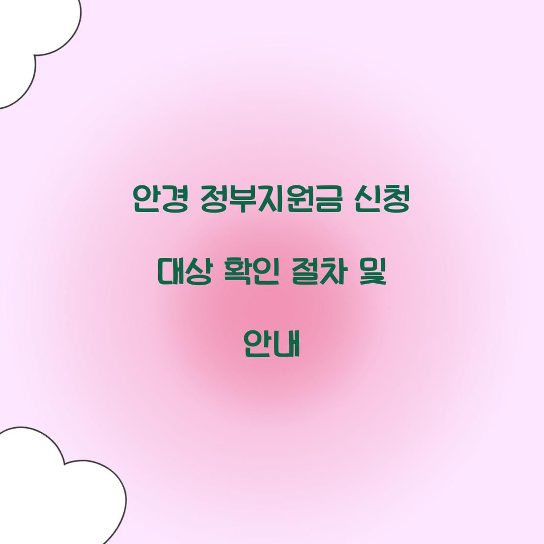 안경 정부지원금 신청