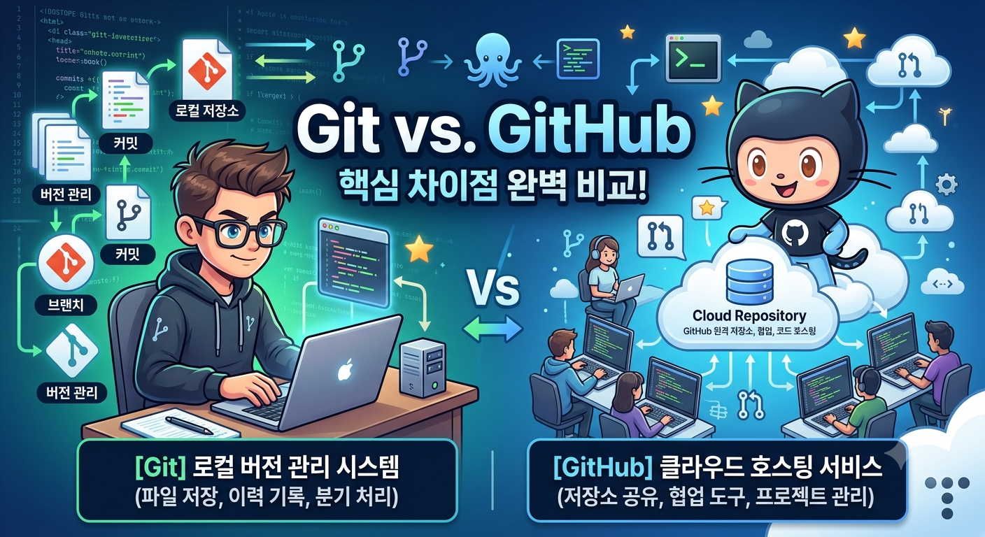 Git과 GitHub는 무엇이 다를까