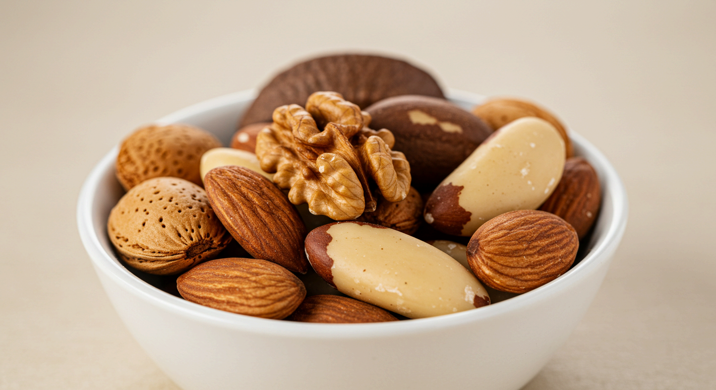 견과류는 좋은 지방산이 풍부해 전립선 보호에 효과적입니다.