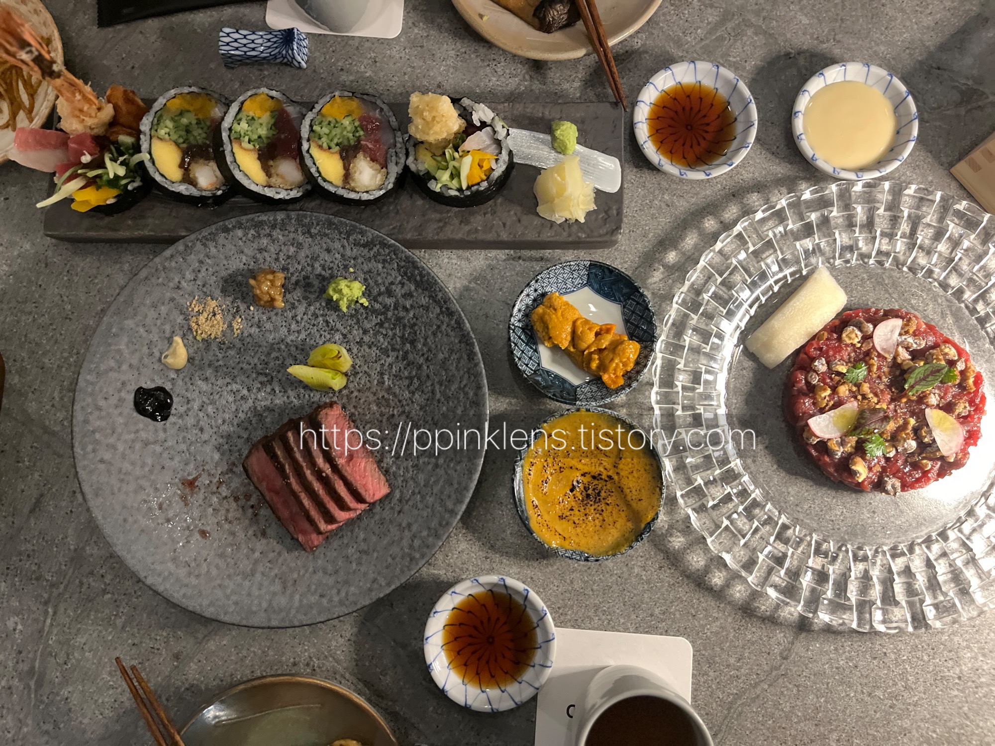 오사청담 메뉴 플레이팅