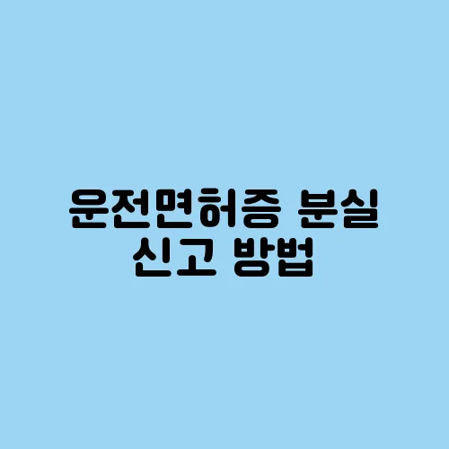 운전면허증 분실 신고 방법